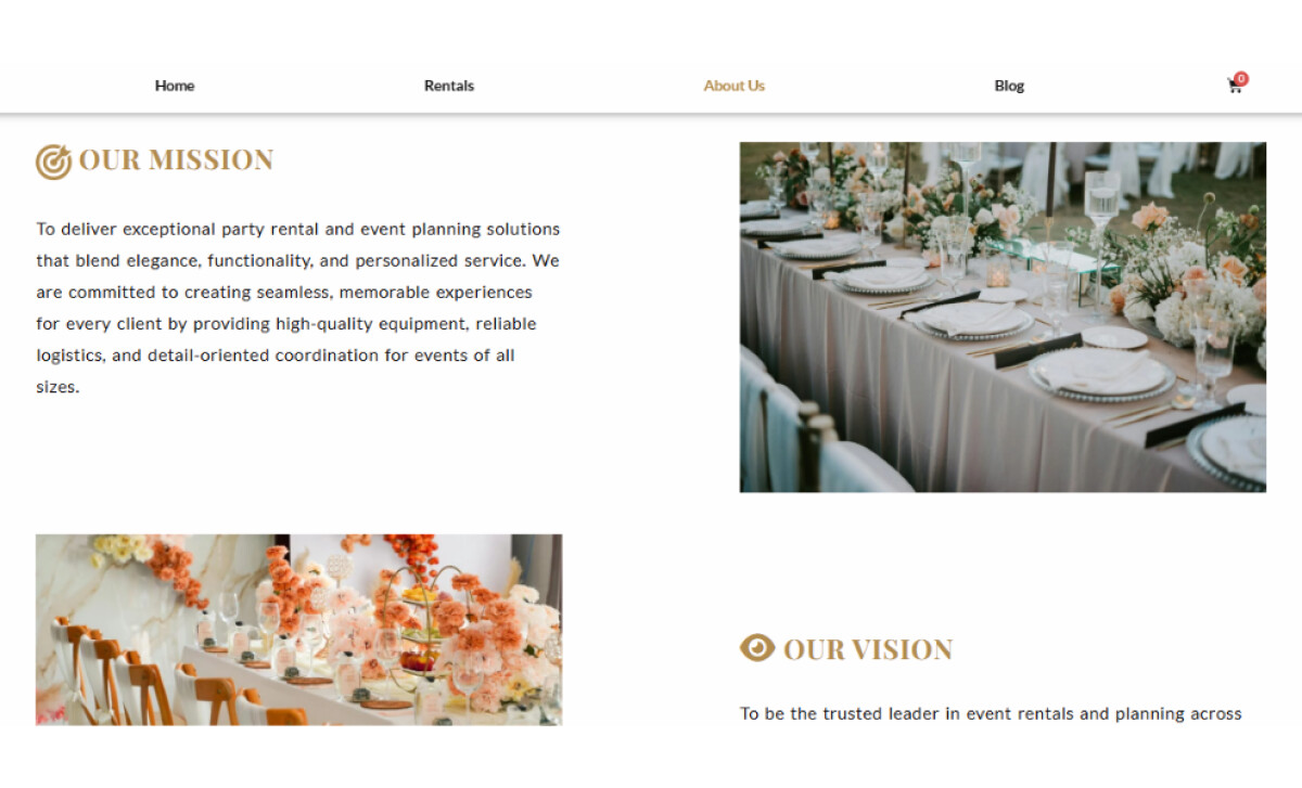 Eventsbylolar Rentals about page by Made with Lux.