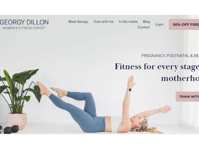 Georgy Dillon PT homepage website design by Kohlab Creative.