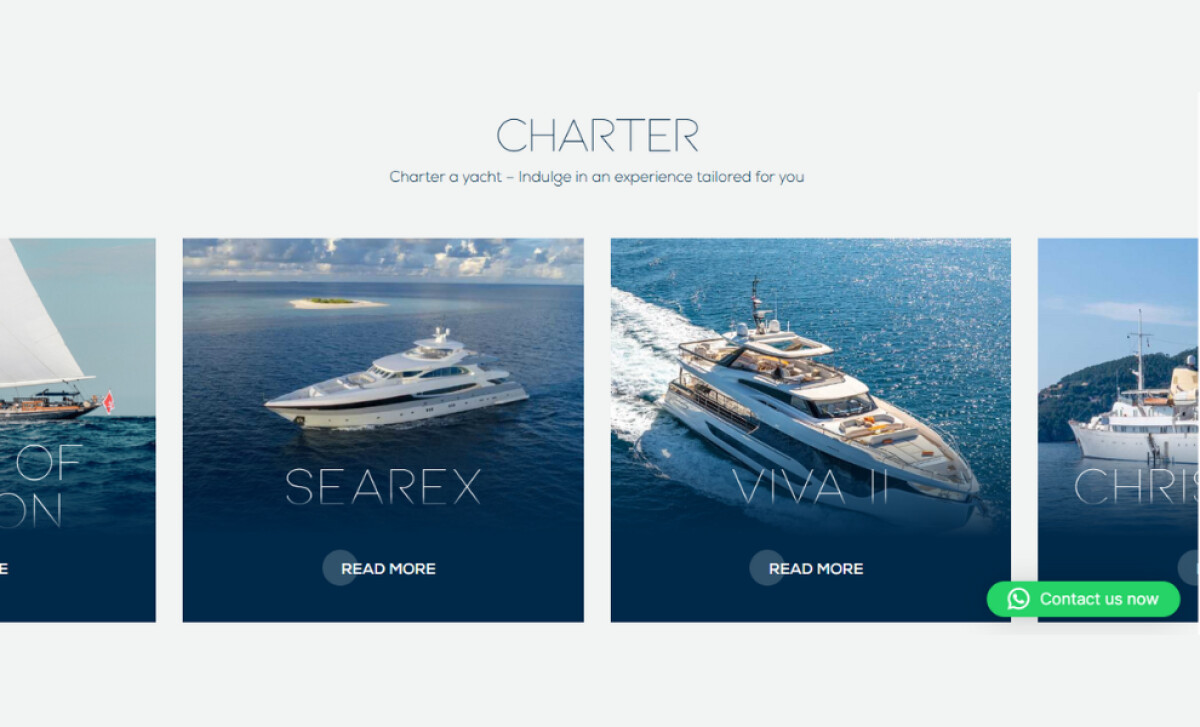 Morley Yachts charter page by Positive Design.