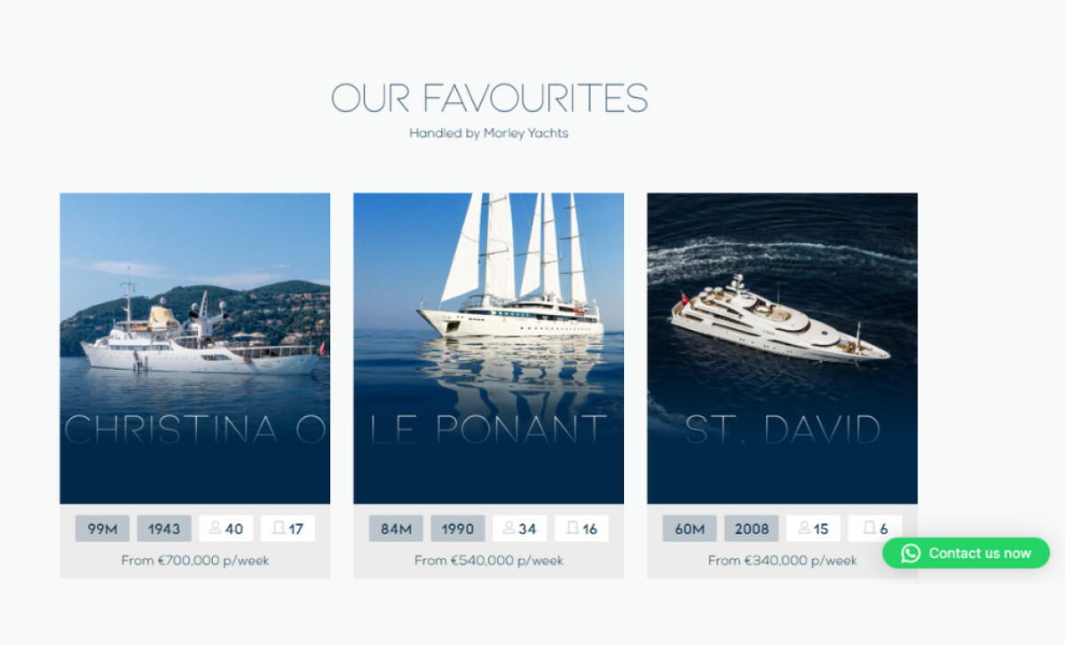 Morley Yachts our favorites page by Positive Design.