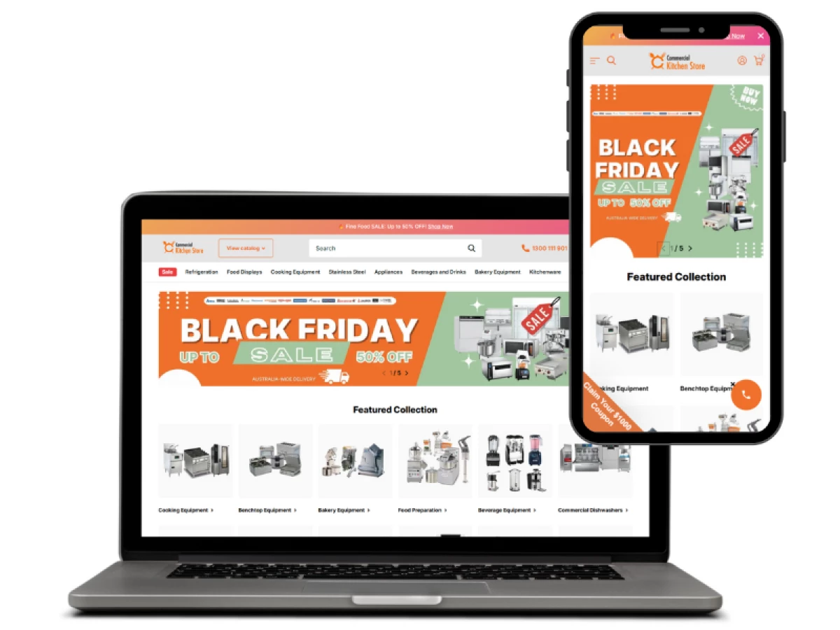 Commercial Kitchen Store Website Design