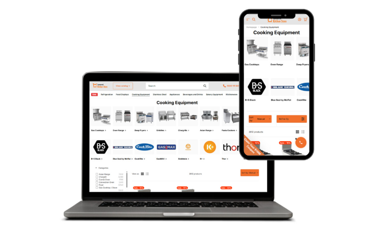 Commercial Kitchen Store Website