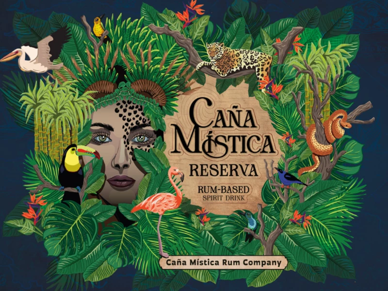 Caña Mística Rum Label Print Design by Tessa Spijker