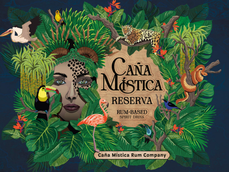 Caña Mística Rum Label Print Design by Tessa Spijker