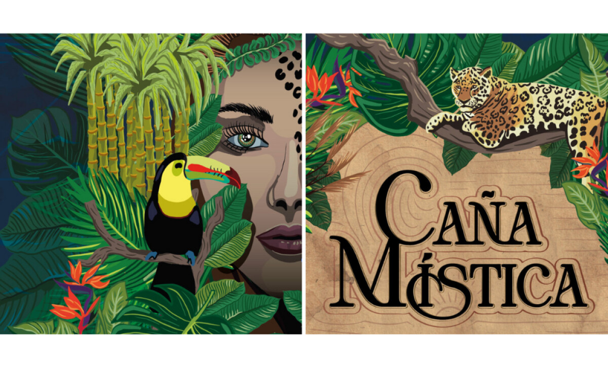Caña Mística Rum Label Print Design by Tessa Spijker