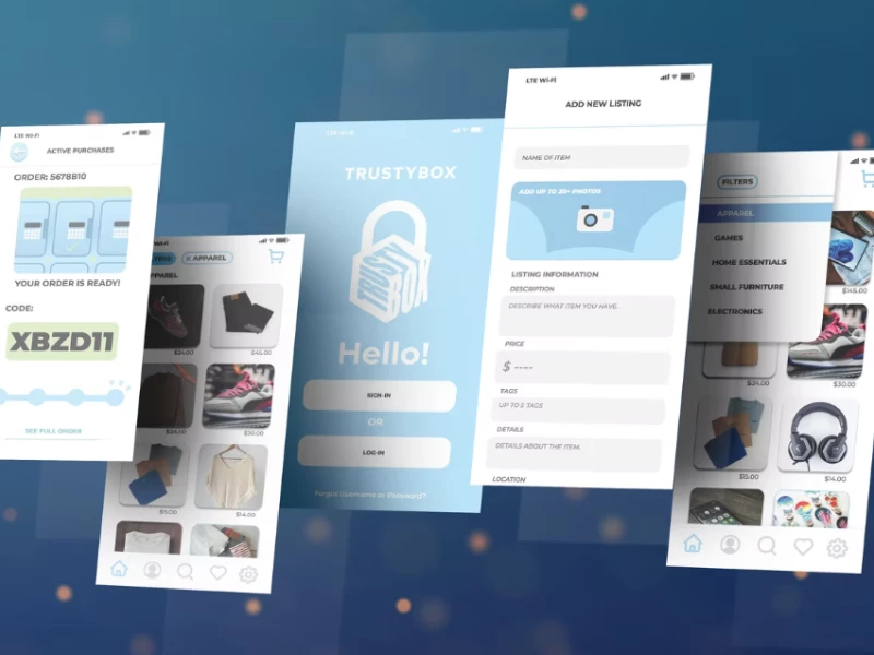 TrustyBox app design by Clarissa A. Ferguson.