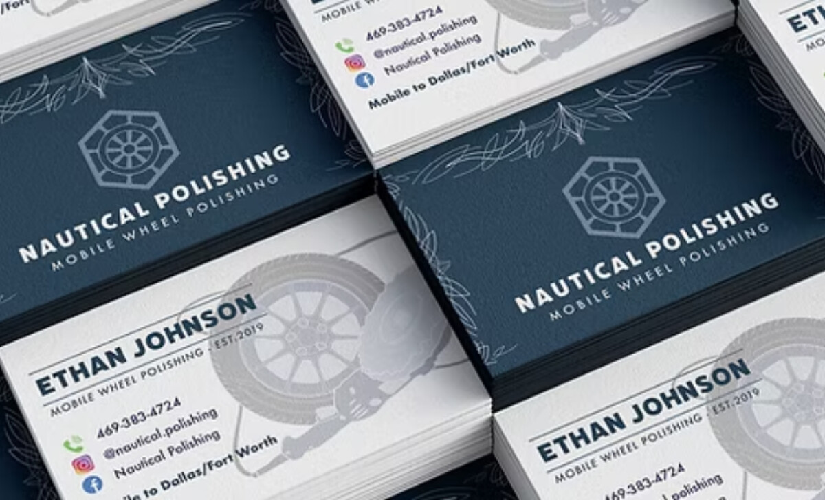 Nautical Polishing business cards by 1903 Design Studio.