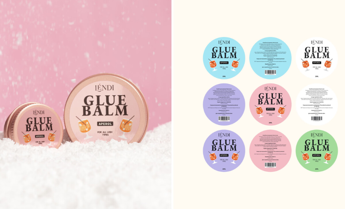 Lendi glue balm packaging design by Nick Chukreiev.