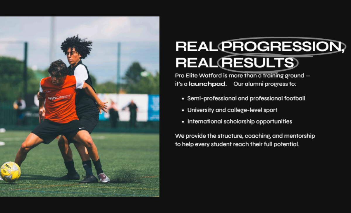 Pro Elite Watford website design by Kreate Media.