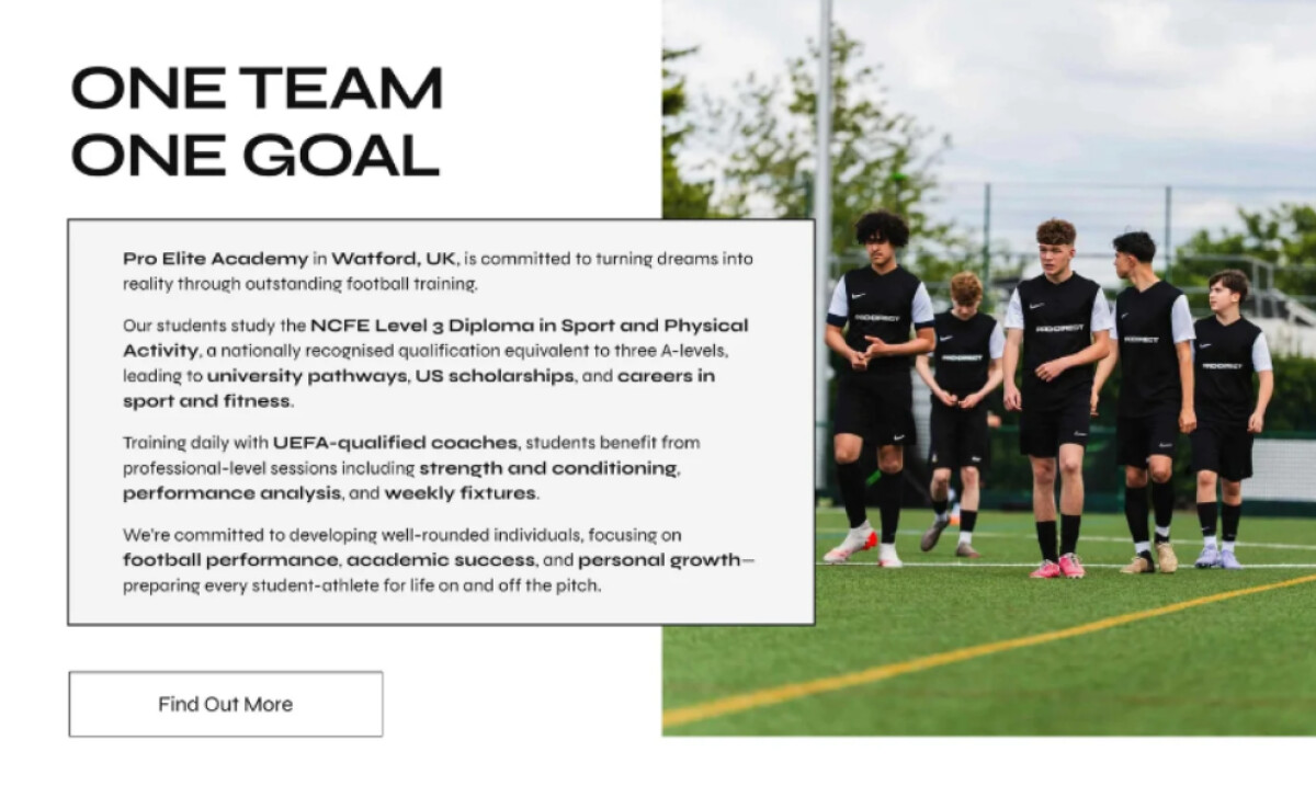 Pro Elite Watford website design by Kreate Media.