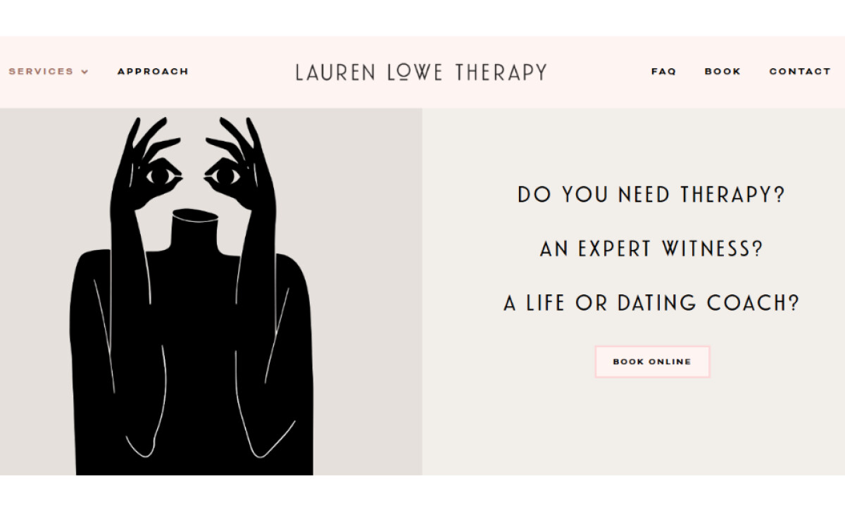 Lauren Lowe Therapy website design by Thrasher Design Studio.
