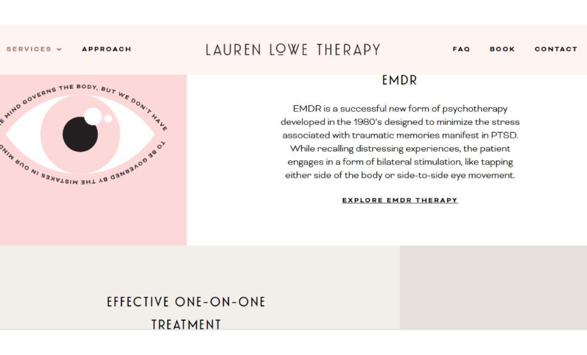 Lauren Lowe Therapy EMDR page by Thrasher Design Studio.