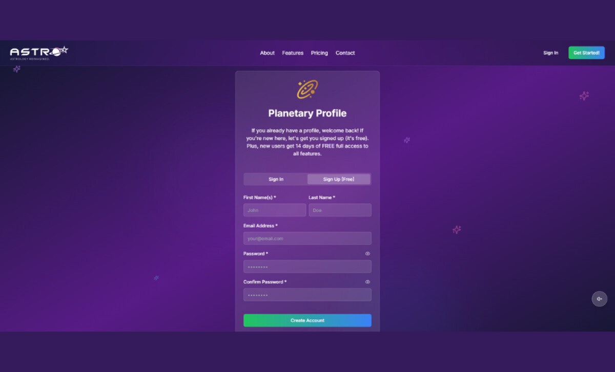 Astrostar247 Website Design by Frostbolt Digital Media