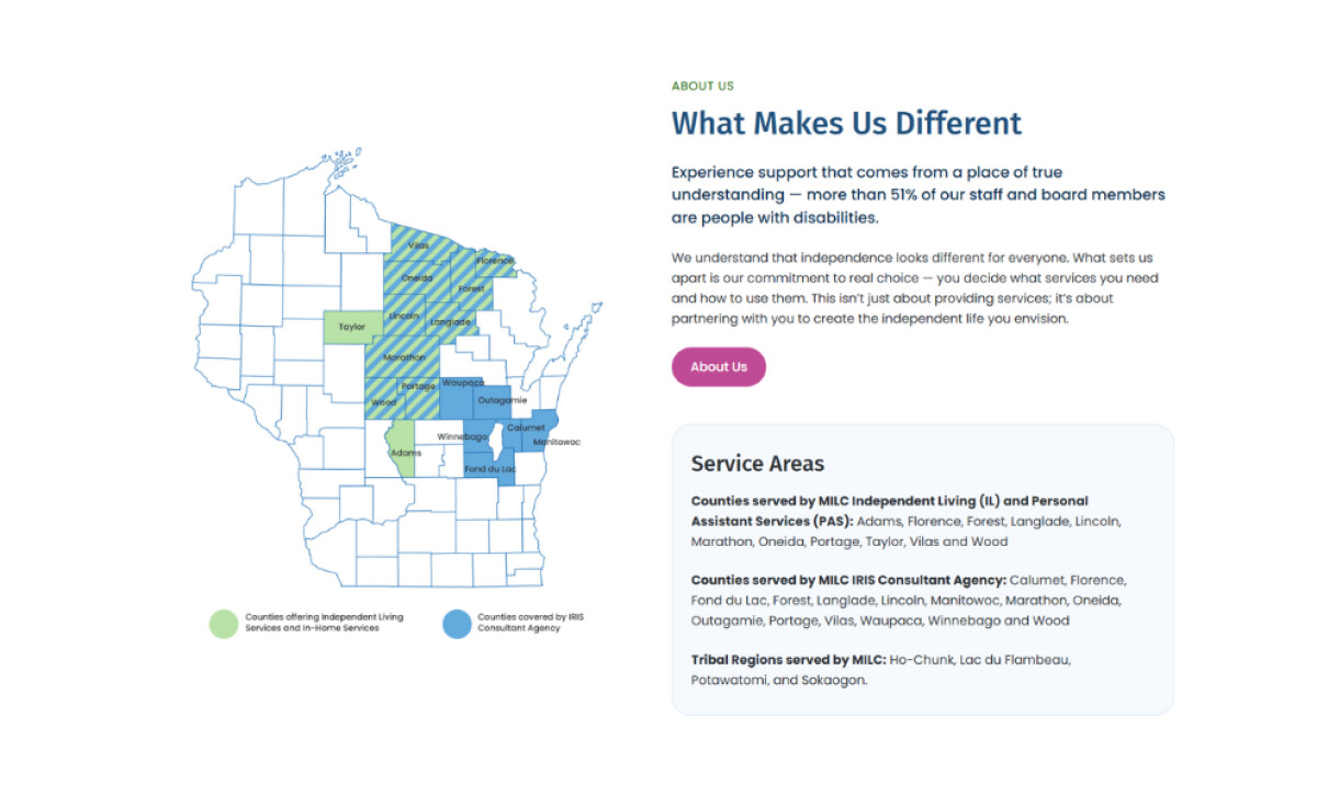 Midstate Independent Living Choices Website Design by Just Folks Digital