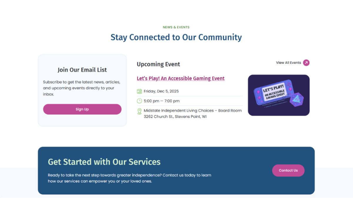 Midstate Independent Living Choices Website Design by Just Folks Digital