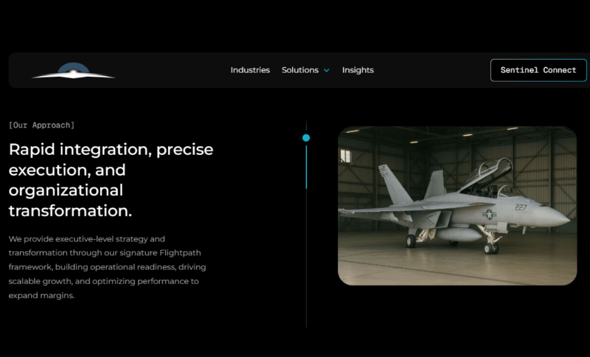 Sentinel Horizon website design by Whiskey and Red.
