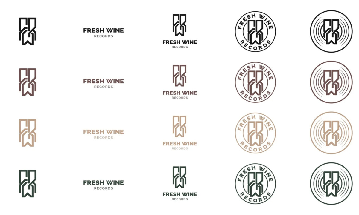 Fresh Wine Records logo design Matt Giroux.