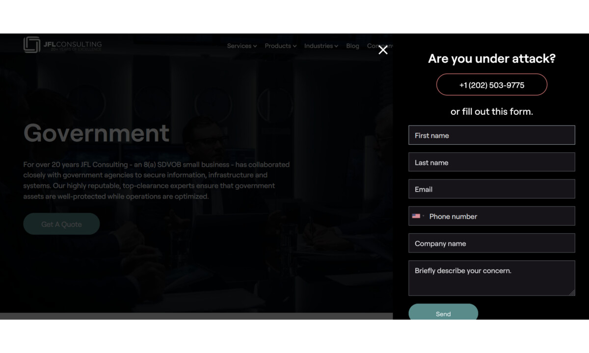 JFL Consulting Homepage Design