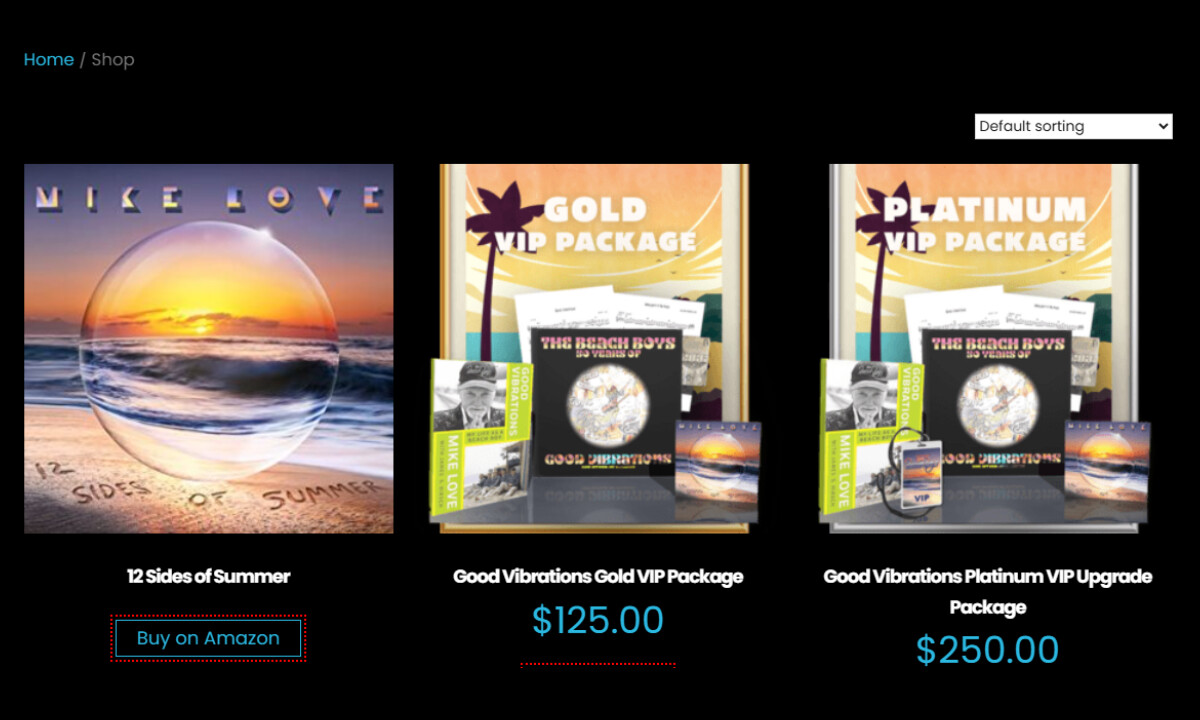 Mike Love - Beach Boys website design by 15 North.