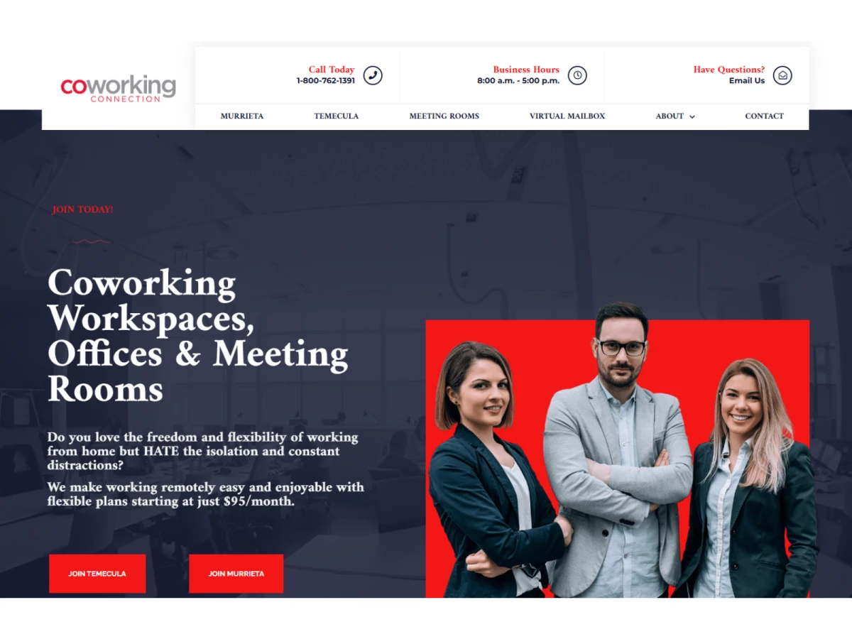 Coworking Connection Website Design by Congruent Digital