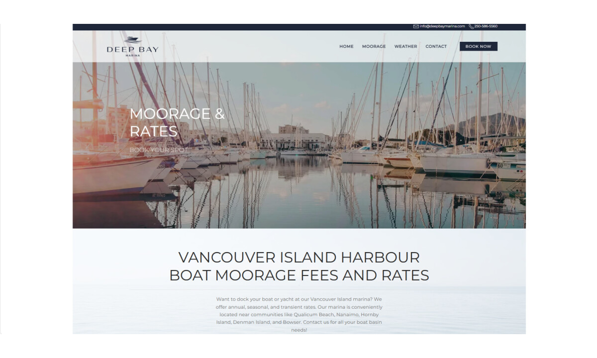 Deep Bay Marina Homepage Design