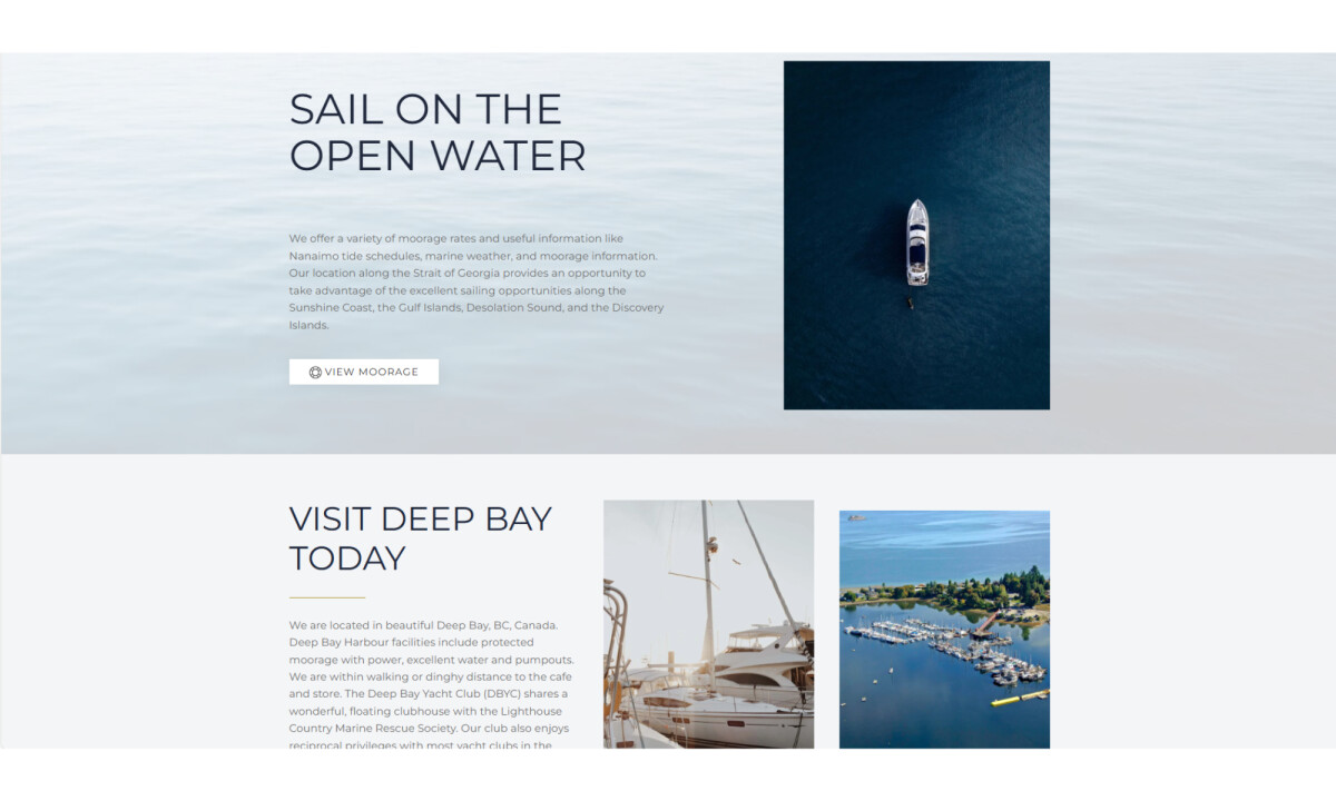 Deep Bay Marina Website Design