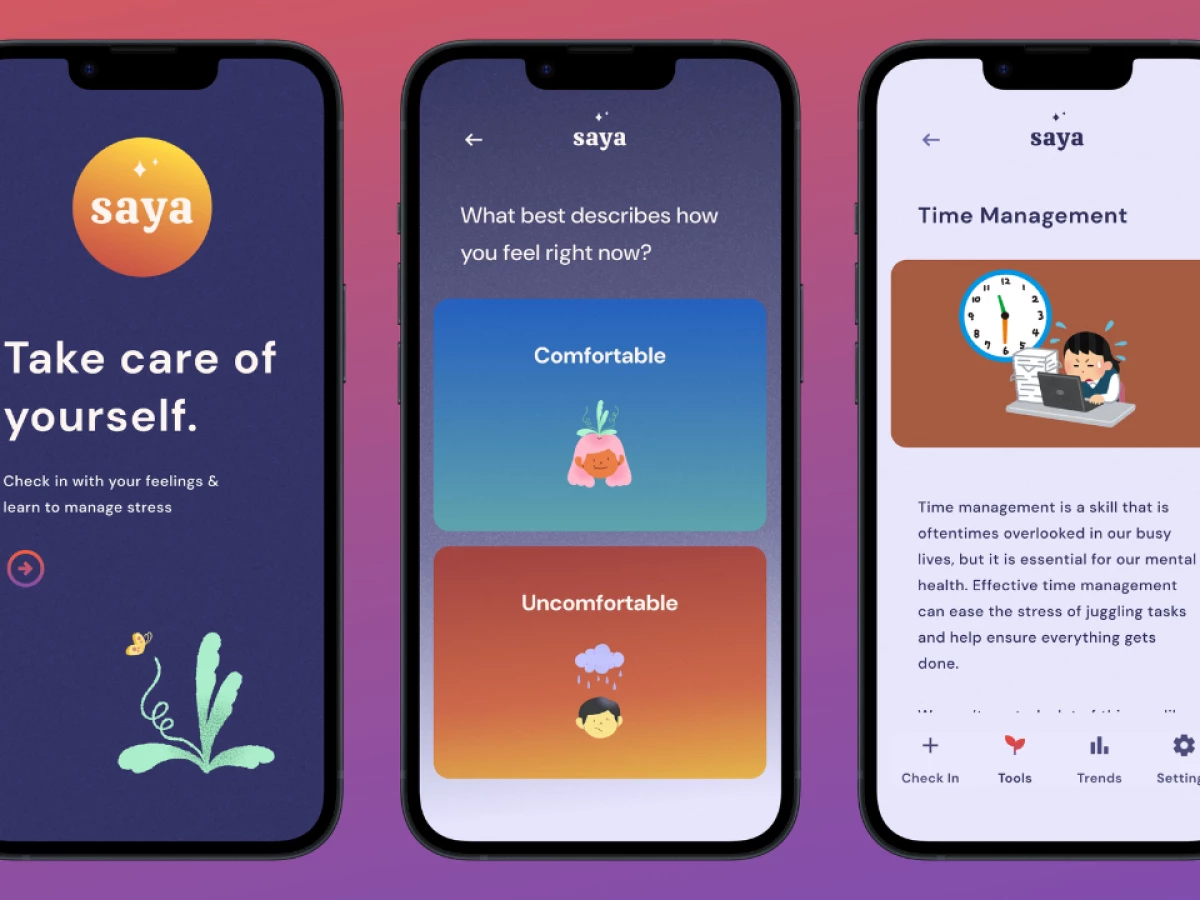 Saya app design by Josey Byrnes.