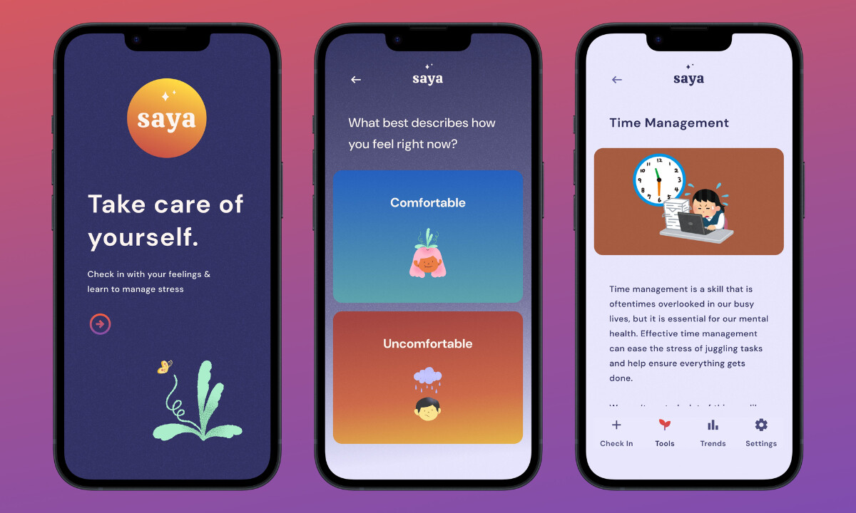 Saya app design by Josey Byrnes.