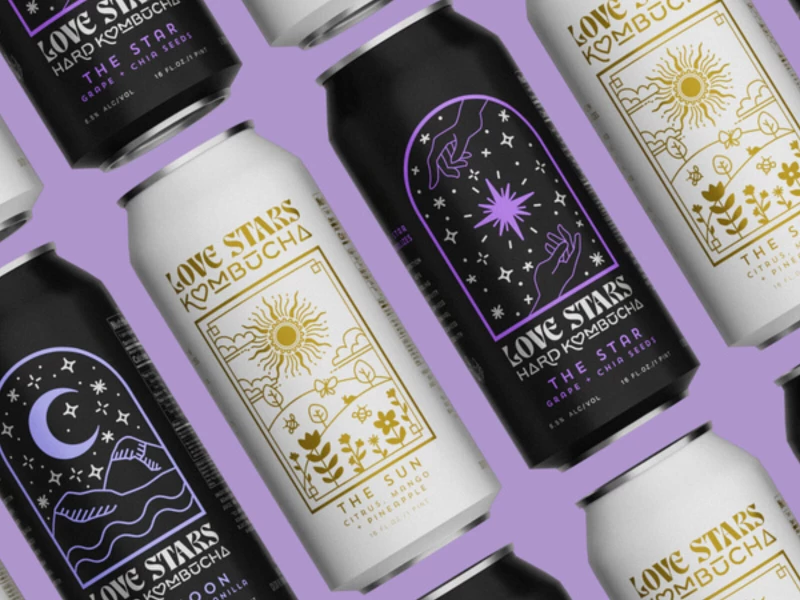 Love Stars Kombucha Packaging Design by Jazmyne Choi