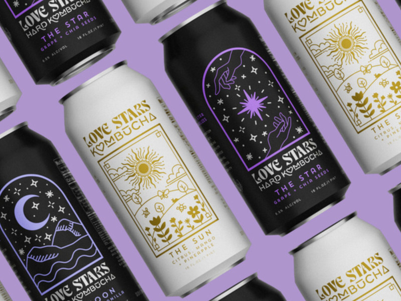 Love Stars Kombucha Packaging Design by Jazmyne Cho