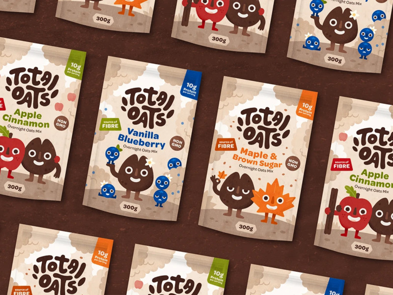 Total Oats packaging design by Andy Currie Design.
