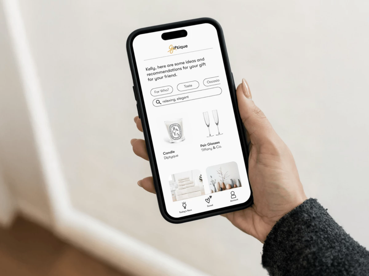 Giftique app design by Mari Hosho.