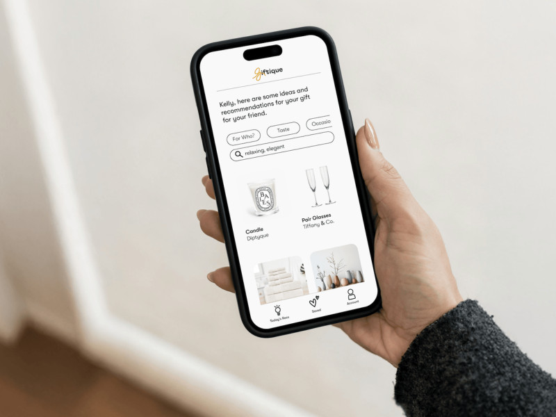Giftique app design by Mari Hosho.