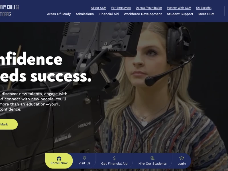 County College of Morris website design by eDesign Interactive