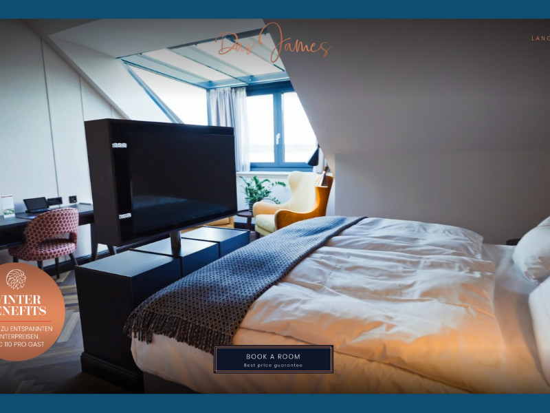 Das James Hotel website design by Die Visualisten.