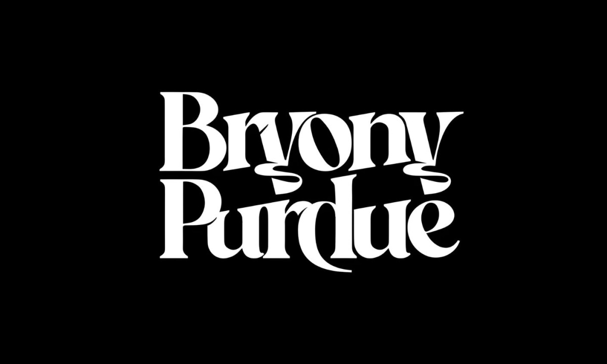 High-contrast wordmark showcasing custom letterform rhythm