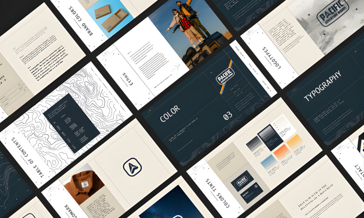 Topographic patterns across cohesive brand system