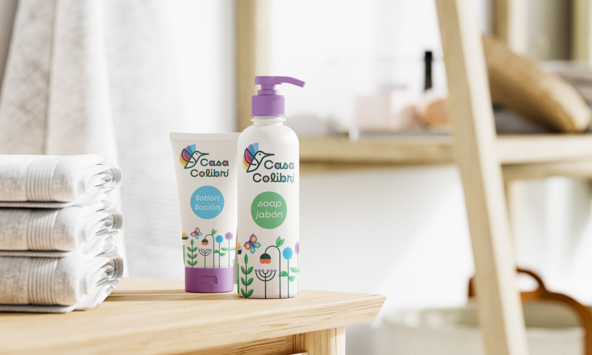 Guest amenities echo playful hummingbird identity