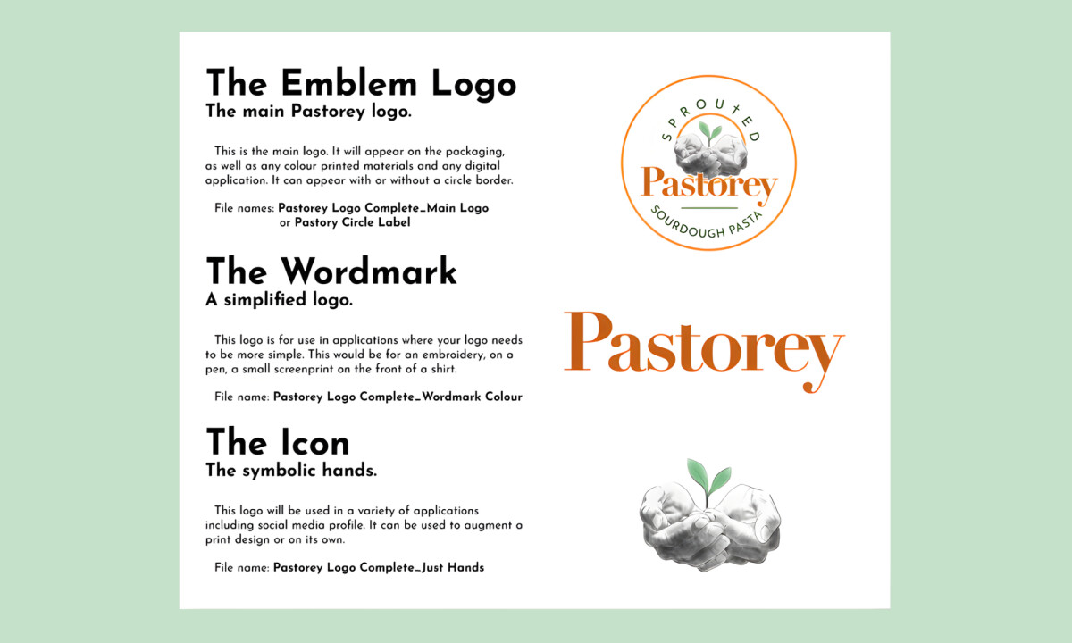 Circular emblem with hands and sprouting grain