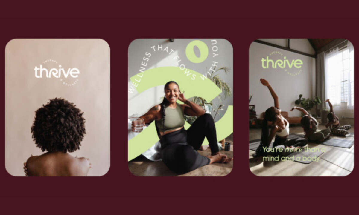 Thrive Therapy & Wellness logo design by MYCO Studio.