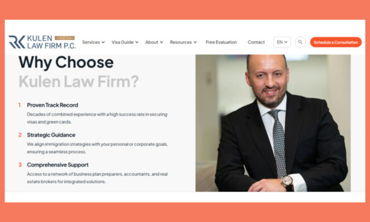 Kulen Law Firm website design by The Graphic Stuido LLC.