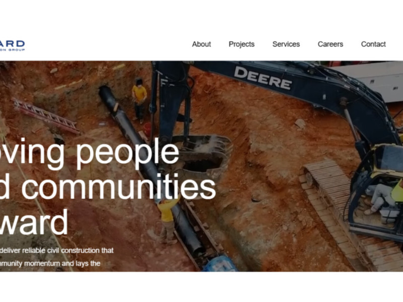Bayard Construction Group website design by Three Wolf.