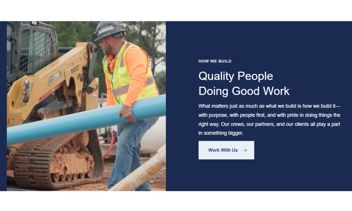 Bayard Construction Group website design by Three Wolf.
