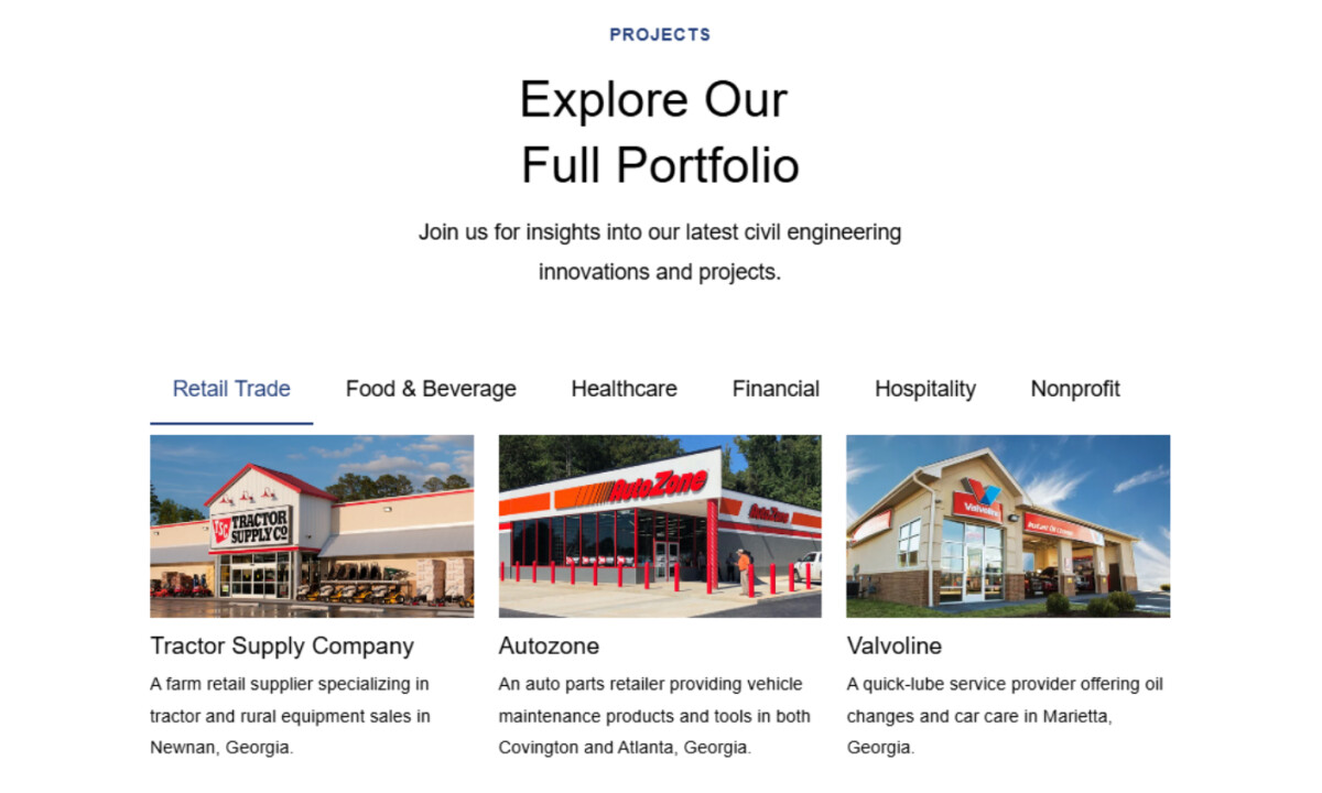 Bayard Construction Group website design by Three Wolf.