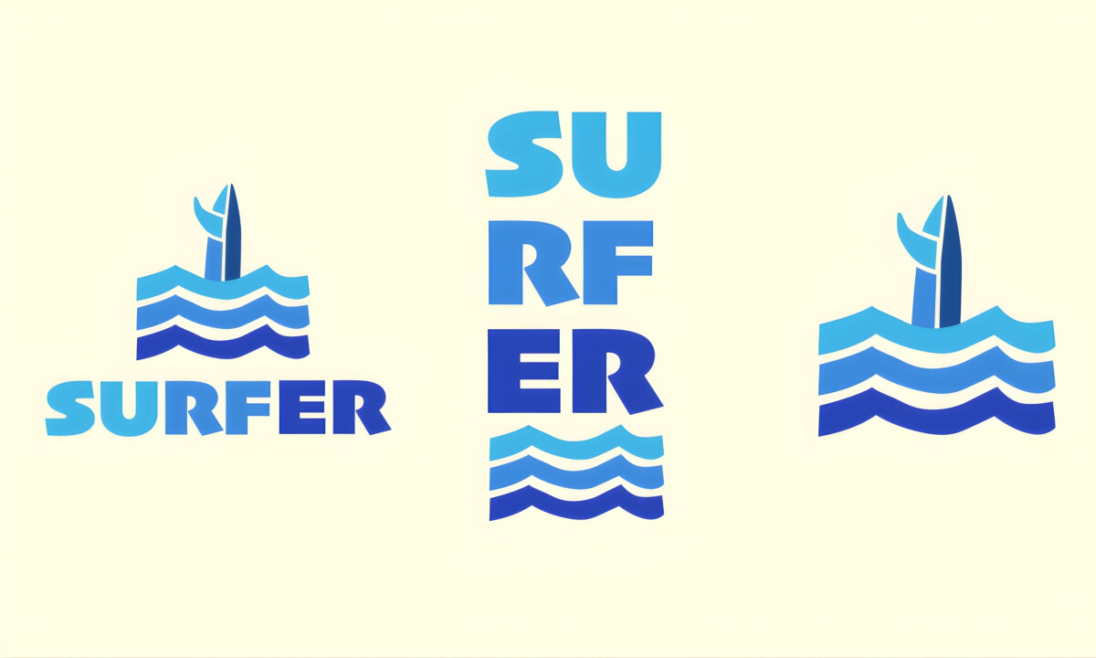 Primary surfer logo with wave icon
