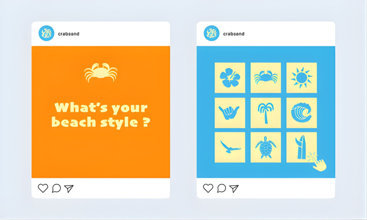 Playful social media beach style graphics