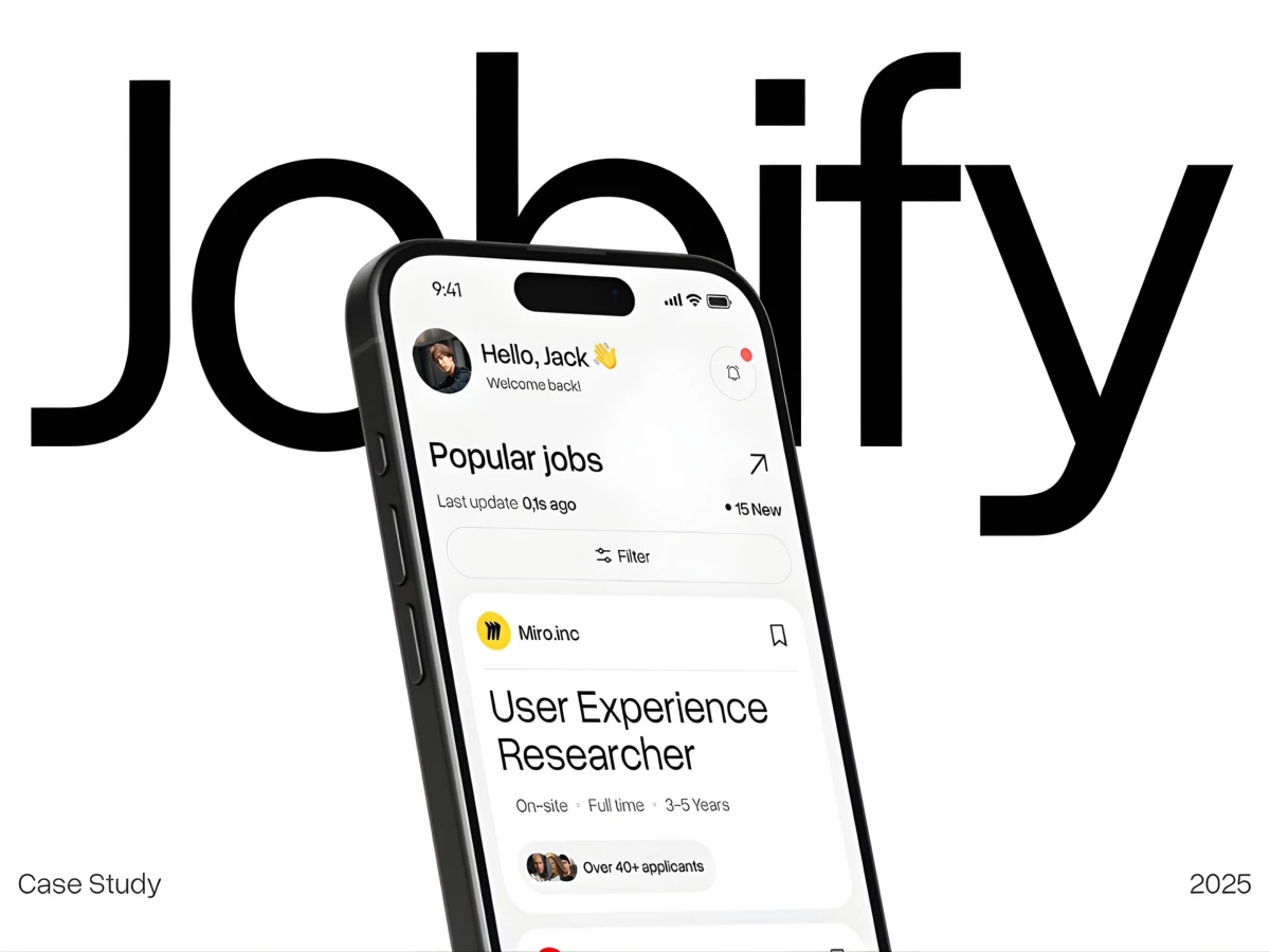 Jobify app design by Digcy Design.
