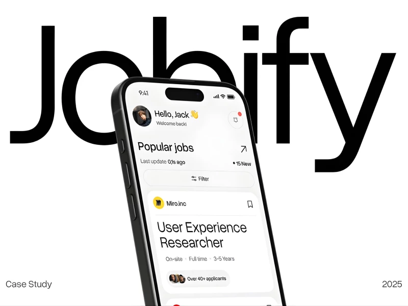 Jobify app design by Digcy Design.