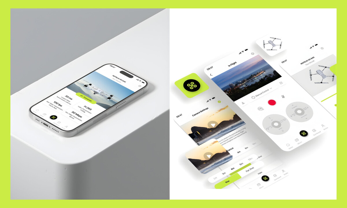 Streamlined drone controls and flight interface UI