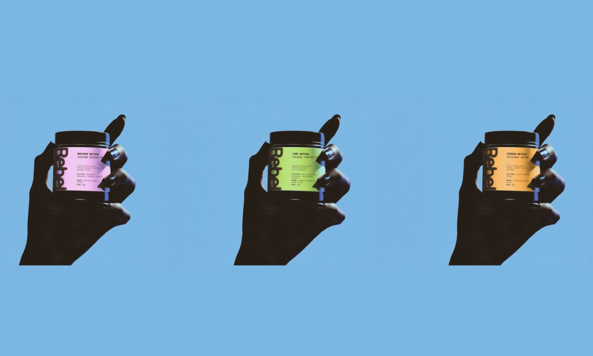 Minimal jar with lime label and vertical logotype